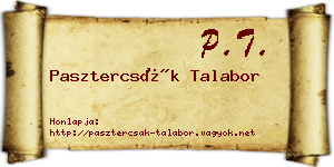 Pasztercsák Talabor névjegykártya